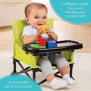 Green Baby Booster Seat with Tray